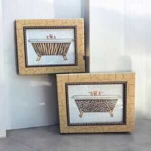 Marco Fabiano Authentic Print and Frame.  A set of two.  Tiger and Cheetah Print